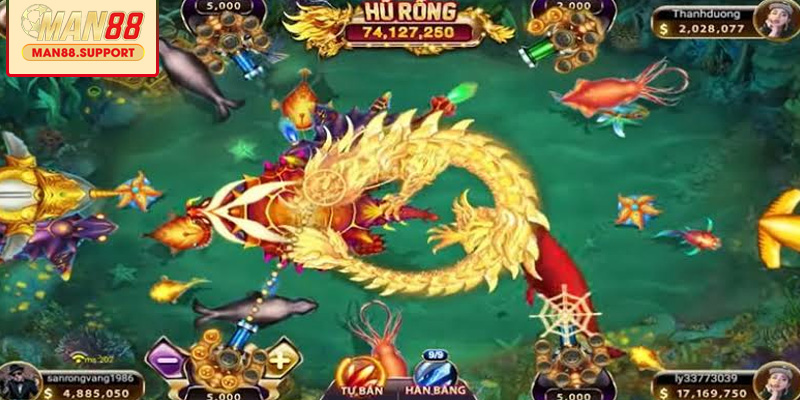Bắn cá Thần Rồng với hệ thống phòng chơi đa dạng