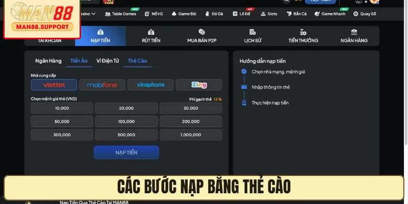 Nạp tiết kiệm thời gian với thẻ cào