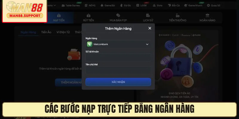 Nạp trực tiếp bằng ngân hàng