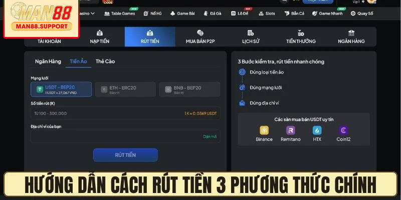 Hướng dẫn cách rút tiền 4 phương thức chính