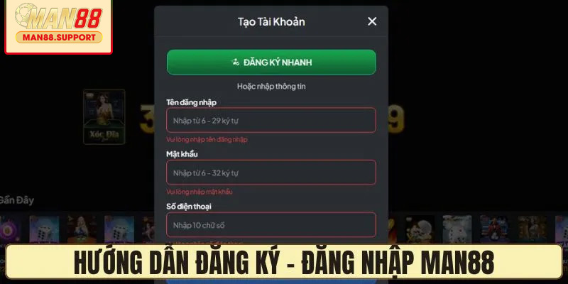 Hướng dẫn đăng ký – đăng nhập qua 4 bước