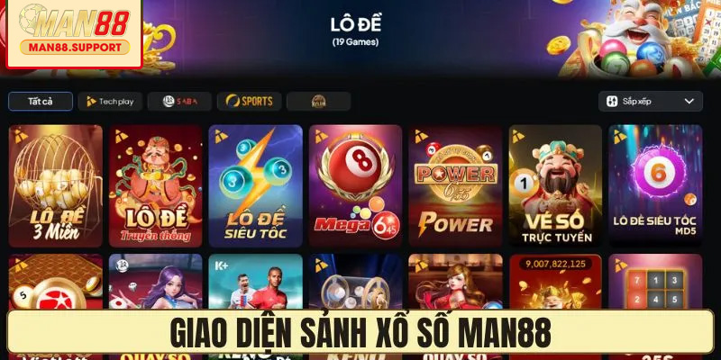 Giao diện sảnh xổ số thu hút người chơi
