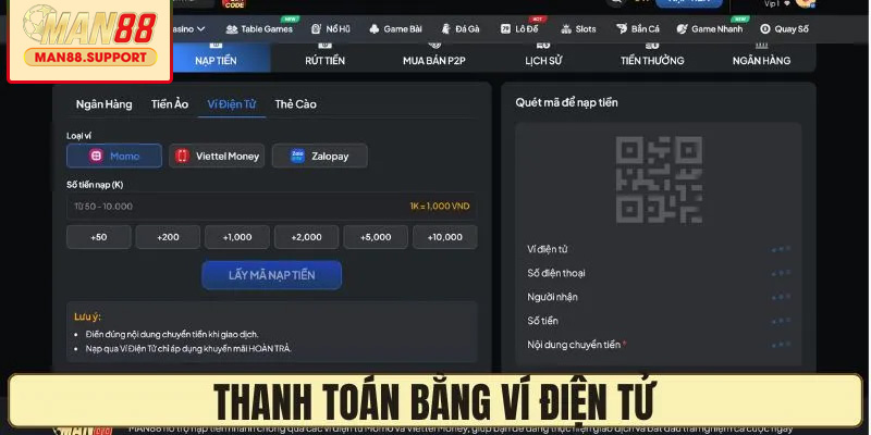 Ví điện tử – Nạp rút linh hoạt